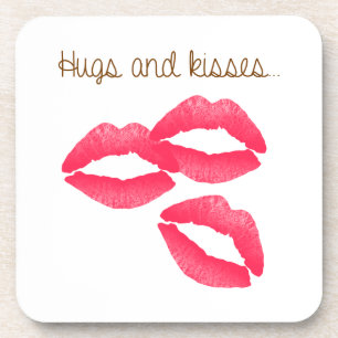 kus-979167 HUGS AND KISSES LIPS KISS FLIRTING FRI Drankjes Onderzetter