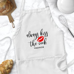 Kus altijd de gepersonaliseerde naam van het koekj standaard schort<br><div class="desc">Kop altijd de gepersonaliseerde naam Adult Apron van het koekje. Kute custom keuken quote lippenstift apron,  personaliseer je eigen naam of aangepaste tekst.</div>