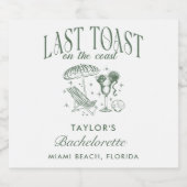 Kus Bruidsmeisje Cocktailfeest Groen Sparkling Wijnetiket (Enkel label)