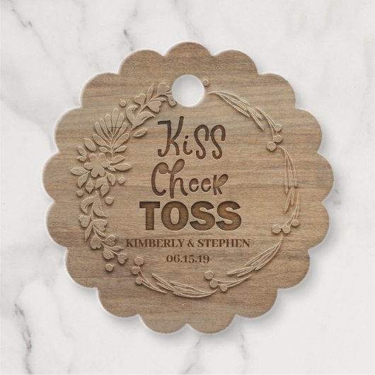 Kus Cheer Toss Bruiloft Petals Toss Bedankjes Labels (Voorkant)