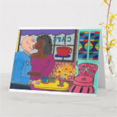 Kus Couple Card Kaart (Gele Bloem)