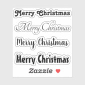 Kus-Cut Custom Greeting x4 #1 (Vrolijk Kerstfeest) Sticker (Vel)