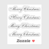Kus-Cut Custom Greeting x4 #23 (prettige kerst) Sticker (Vel)