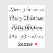 Kus-Cut Custom Greeting x4 #25 (prettige kerst) Sticker (Vel)
