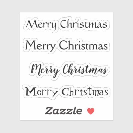 Kus-Cut Custom Greeting x4 #25 (prettige kerst) Sticker (Vel)