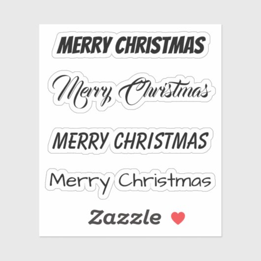 Kus-Cut Custom Greeting x4 #35 (prettige kerst) Sticker (Vel)