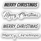Kus-Cut Custom Greeting x4 #35 (prettige kerst) Sticker (Voorkant)