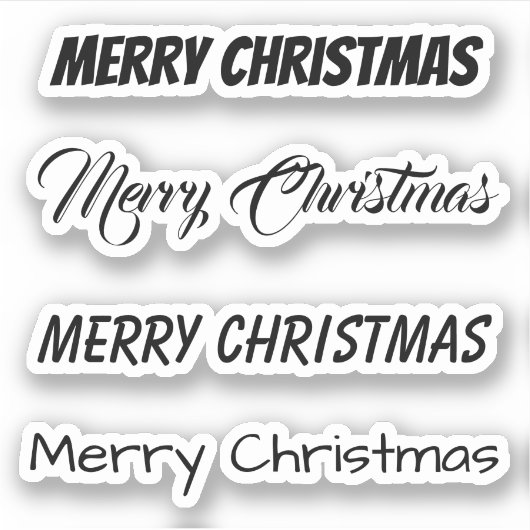 Kus-Cut Custom Greeting x4 #35 (prettige kerst) Sticker (Voorkant)