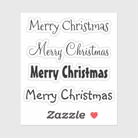 Kus-Cut Custom Greeting x4 #7 (prettige kerst) Sticker (Vel)