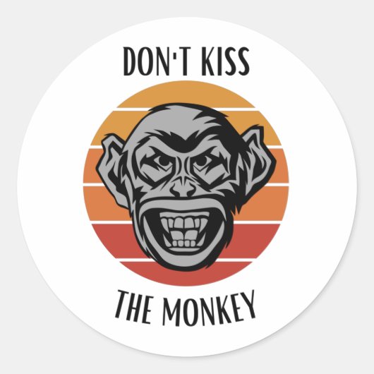 Kus de aap niet ronde sticker (Voorkant)