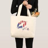 Kus de Amerikaanse vlag Grote Tote Bag (Voorkant (product))
