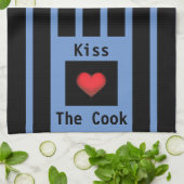 Kus de  blauwe keukenhanddoek van Cook (Gevouwen)