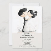 Kus de bruid bruiloft uitnodiging (Voorkant)