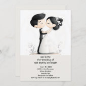 Kus de bruid bruiloft uitnodiging (Voorkant / Achterkant)