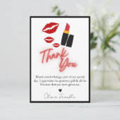 Kus de bruid vaarwel bruidsfeest bedankkaart (Staand voorkant)