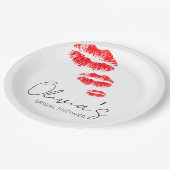 Kus de bruid vaarwel bruidsfeest papieren bordje (Gekanteld)