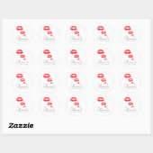 Kus de bruid vaarwel bruidsuitnodiging ronde sticker (Vel)