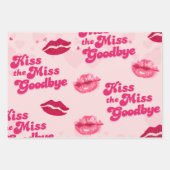 Kus de bruid Vaarwel vrijgezellenfeest cadeaus Inpakpapier Vel (Voorkant)