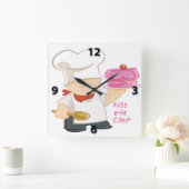 Kus de Chef Square Wall klok (Huis)