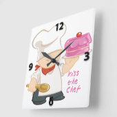 Kus de Chef Square Wall klok (Hoek)