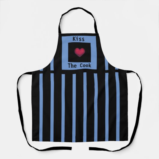 Kus de Cook Blue & Black Apron (medium) Schort (Voorkant)