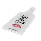 Kus de Cook Funny Quote die gepersonaliseerd is Snijplank (Hoek)