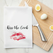 Kus de Cook Funny Quote White Red Valentijnsdag Theedoek (Quarter Fold)