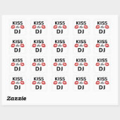 Kus de DJ met rode lippenstift sporen Vierkante Sticker (Vel)