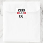 Kus de DJ met rode lippenstift sporen Vierkante Sticker (Tas)