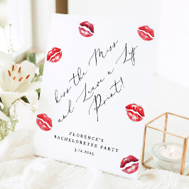 Kus de juf en laat een lippenprint achter Bachelor Reclamebord Met Voetstuk