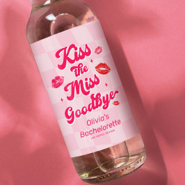 Kus de juffrouw afscheid Bachelorette Wijn Etiket