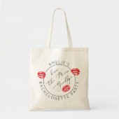 Kus de juffrouw afscheid vrijgezellenfeest tote bag (Voorkant)