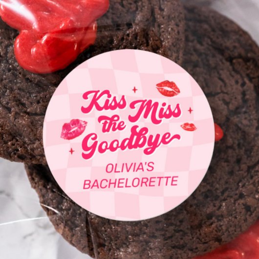 Kus de juffrouw gedag Bruidsfeest Favoriet Geschen Ronde Sticker