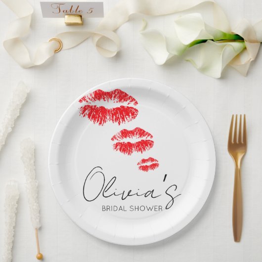 Kus de juffrouw gedag bruidsfeest papieren bordje (Huwelijk)