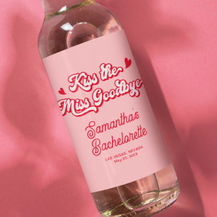 Kus de juffrouw gedag Bruidsmeisjesfeest Favoriet Wijn Etiket