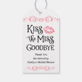 Kus de juffrouw gedag Bruidsmeisjesfeestje Cadeaulabel (Achterkant)