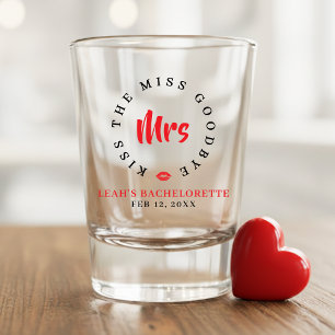 Kus de juffrouw gedag mevrouw vrijgezellenfeest shot glas