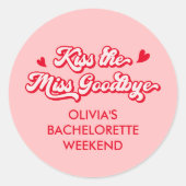 Kus de juffrouw gedag Trouwfeest Favorietjes Ronde Sticker (Voorkant)