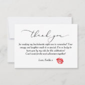 Kus de juffrouw gedag vrijgezellenfeest foto bedankkaart (Achterkant)