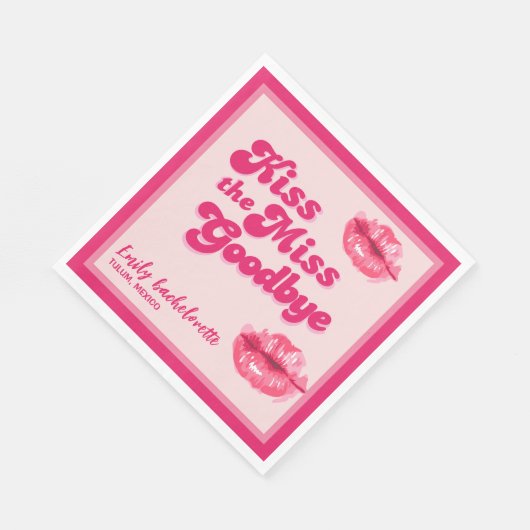 Kus de juffrouw gedag vrijgezellenfeest partij servet (Hoek)