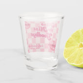 Kus de juffrouw gedag vrijgezellenfeest partij shot glas (Achterkant)