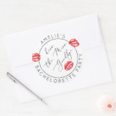 Kus de juffrouw goedendag vrijgezellenfeest ronde sticker (Envelop)