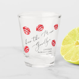 Kus de juffrouw goedendag vrijgezellenfeest shot glas