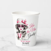 Kus De Juffrouw Vaarwel Bruidsfeest Thee Party Papieren Bekers (Achterkant)