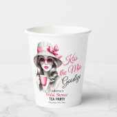 Kus De Juffrouw Vaarwel Bruidsfeest Thee Party Papieren Bekers (Voorkant)