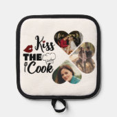 Kus de kok aangepaste foto en tekst pannenlap (Voorkant)