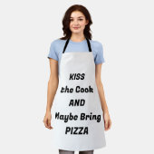 Kus de kok ... en breng misschien pizza - grappig  schort (Gedragen)
