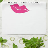 kus de kok grote lippen modern design theedoek (Gevouwen)