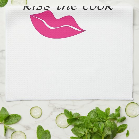 kus de kok grote lippen modern design theedoek (Gevouwen)