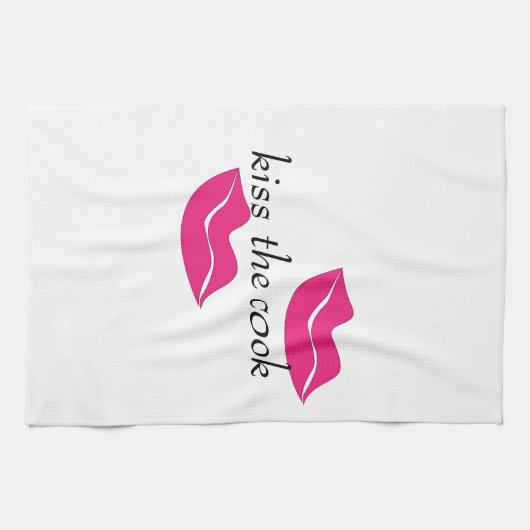 kus de kok grote lippen modern design theedoek (Horizontaal)